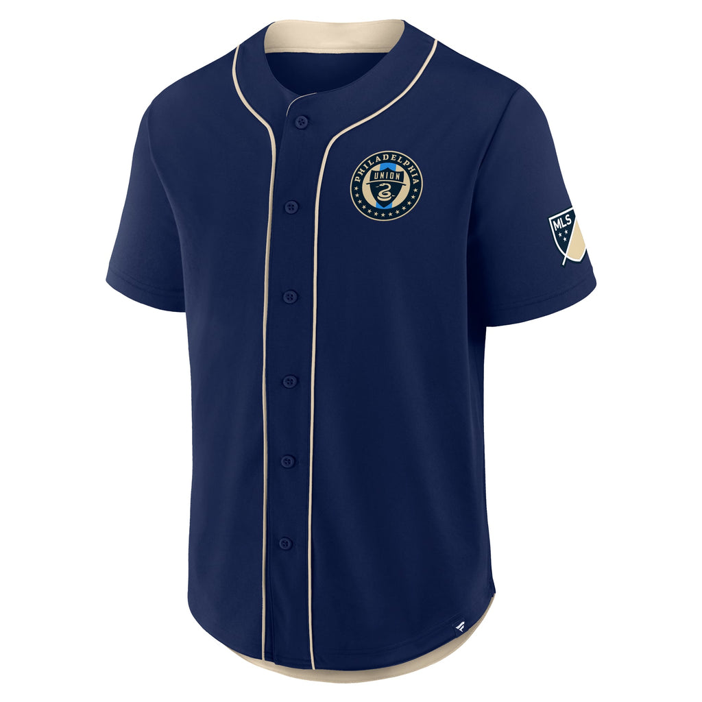 Men's Philadelphia Union Navy Injury Time Baseball Jersey