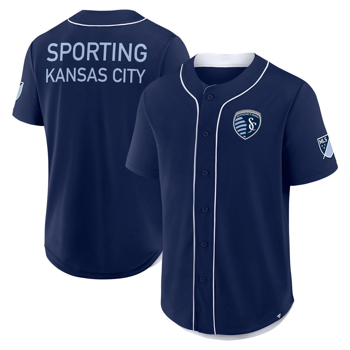 Men's Sporting Kansas City Navy Injury Time Baseball Jersey