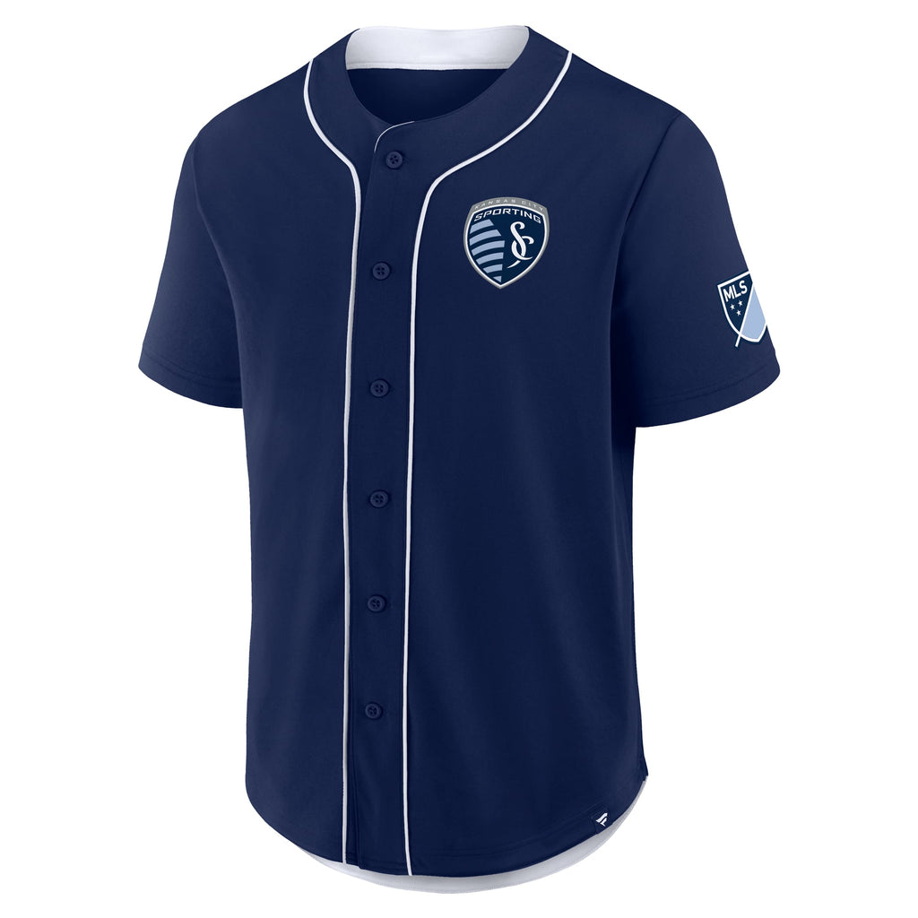Men's Sporting Kansas City Navy Injury Time Baseball Jersey