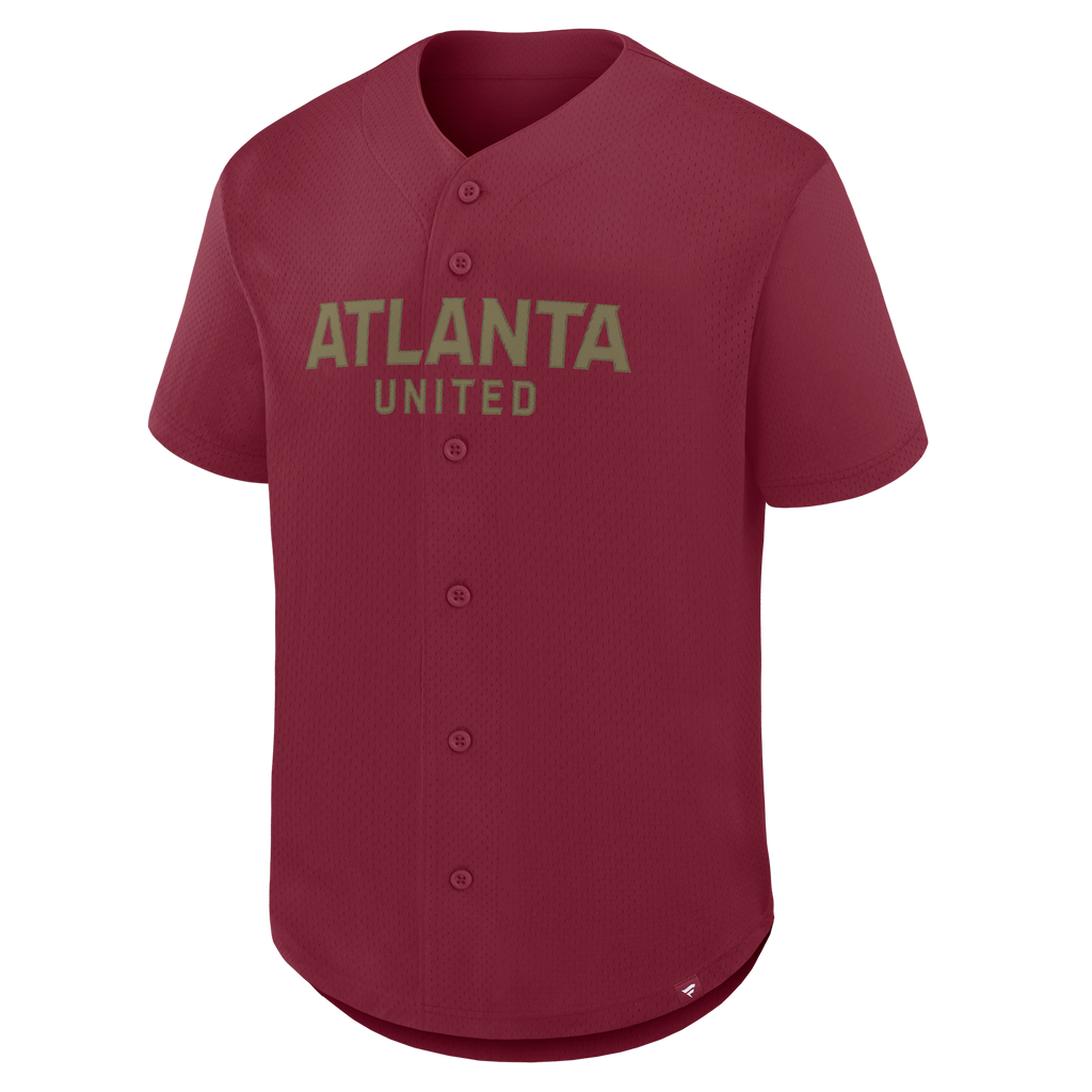 Men's Atlanta United FC Red Maximum Intensity Button-Up Jersey