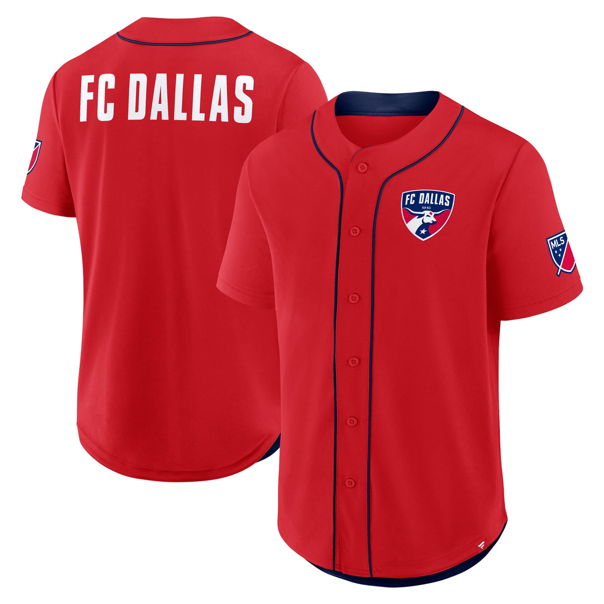 Men's FC Dallas Red Injury Time Baseball Jersey
