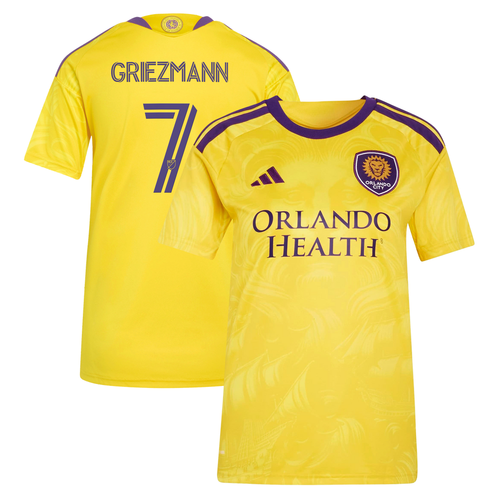Women's Orlando City SC Antoine Griezmann Yellow 2026 Sunken Treasure Kit Replica Jersey