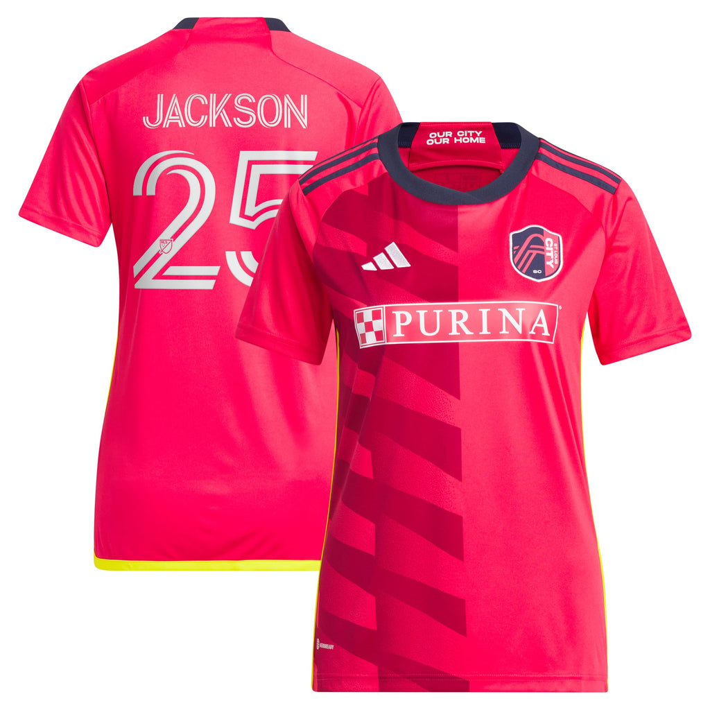 Women's St. Louis City SC Aziel Jackson Red 2024 The Spirit Kit Replica Player Jersey