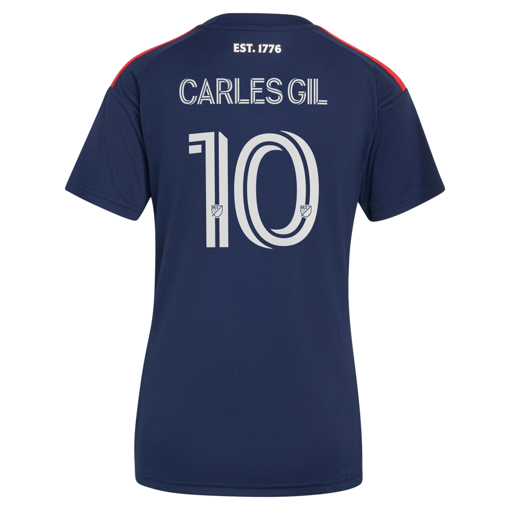 Women's New England Revolution Carles Gil Blue 2026 Independence Day Replica Jersey