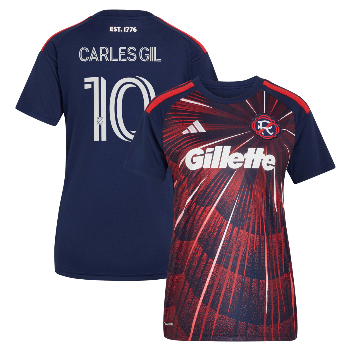 Women's New England Revolution Carles Gil Blue 2026 Independence Day Replica Jersey