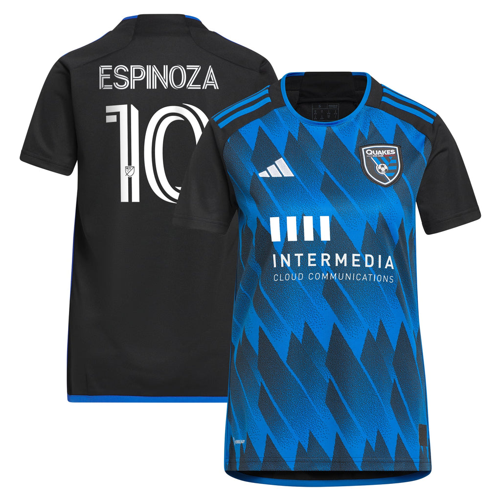Women's San Jose Earthquakes Cristian Espinoza Blue 2023 Active Fault Jersey Replica Jersey