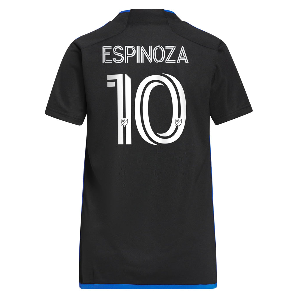 Women's San Jose Earthquakes Cristian Espinoza Blue 2023 Active Fault Jersey Replica Jersey