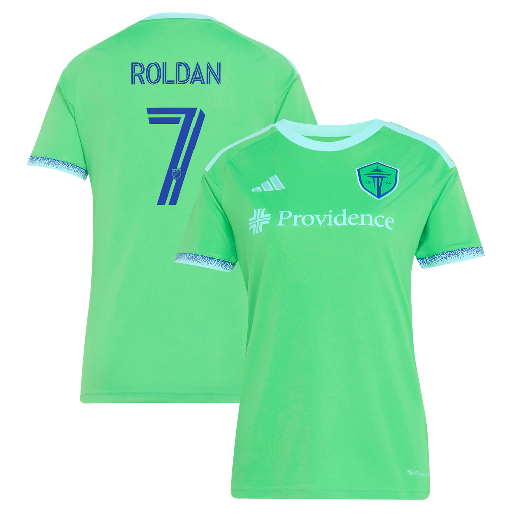 Women's Seattle Sounders FC Cristian Roldan Rave Green 2026 The Evergreen State Kit Replica Jersey