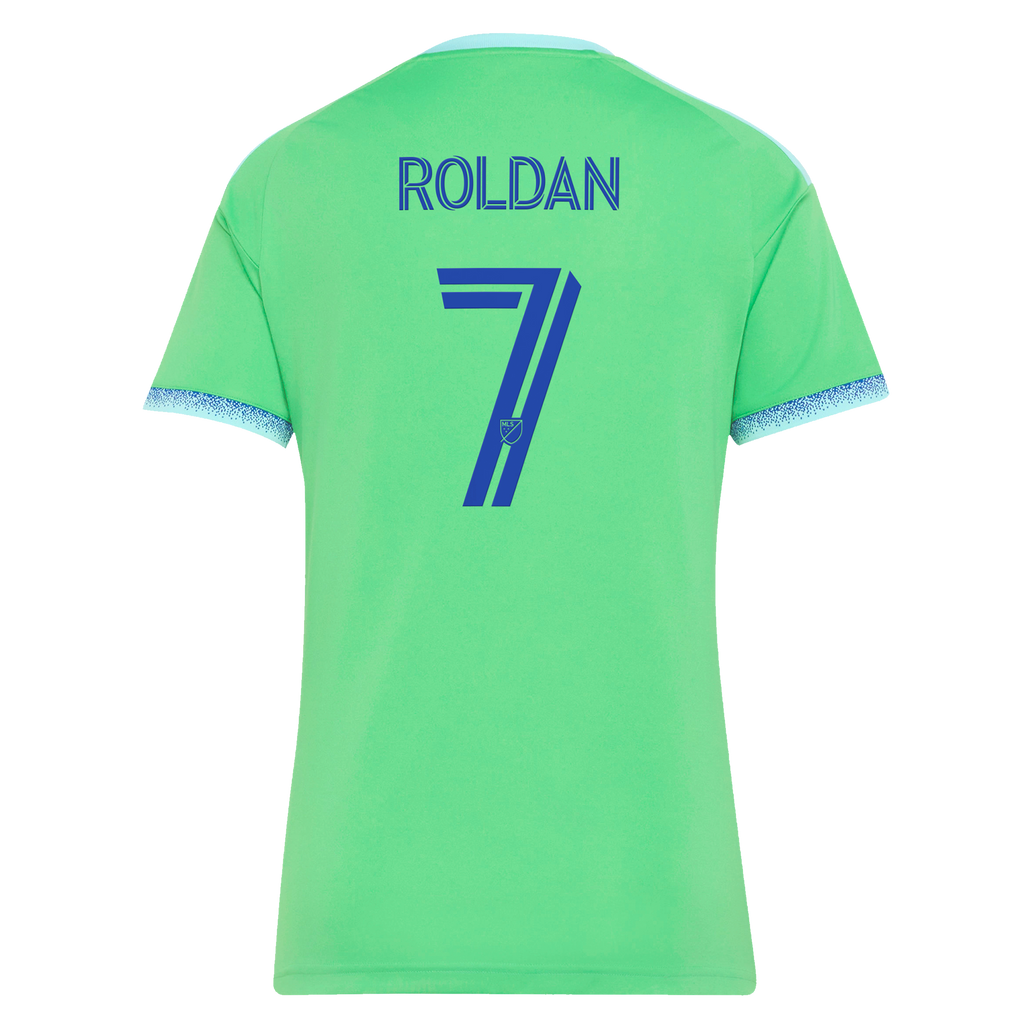 Women's Seattle Sounders FC Cristian Roldan Rave Green 2026 The Evergreen State Kit Replica Jersey