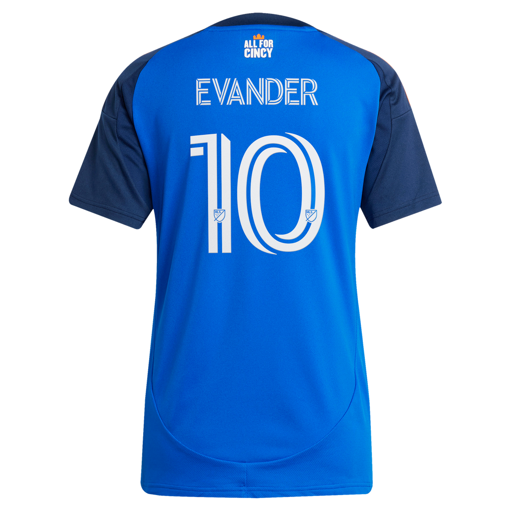 Women's FC Cincinnati Evander da Silva Ferreira Blue 2025 Orange and Blue Legacy Kit Replica Jersey