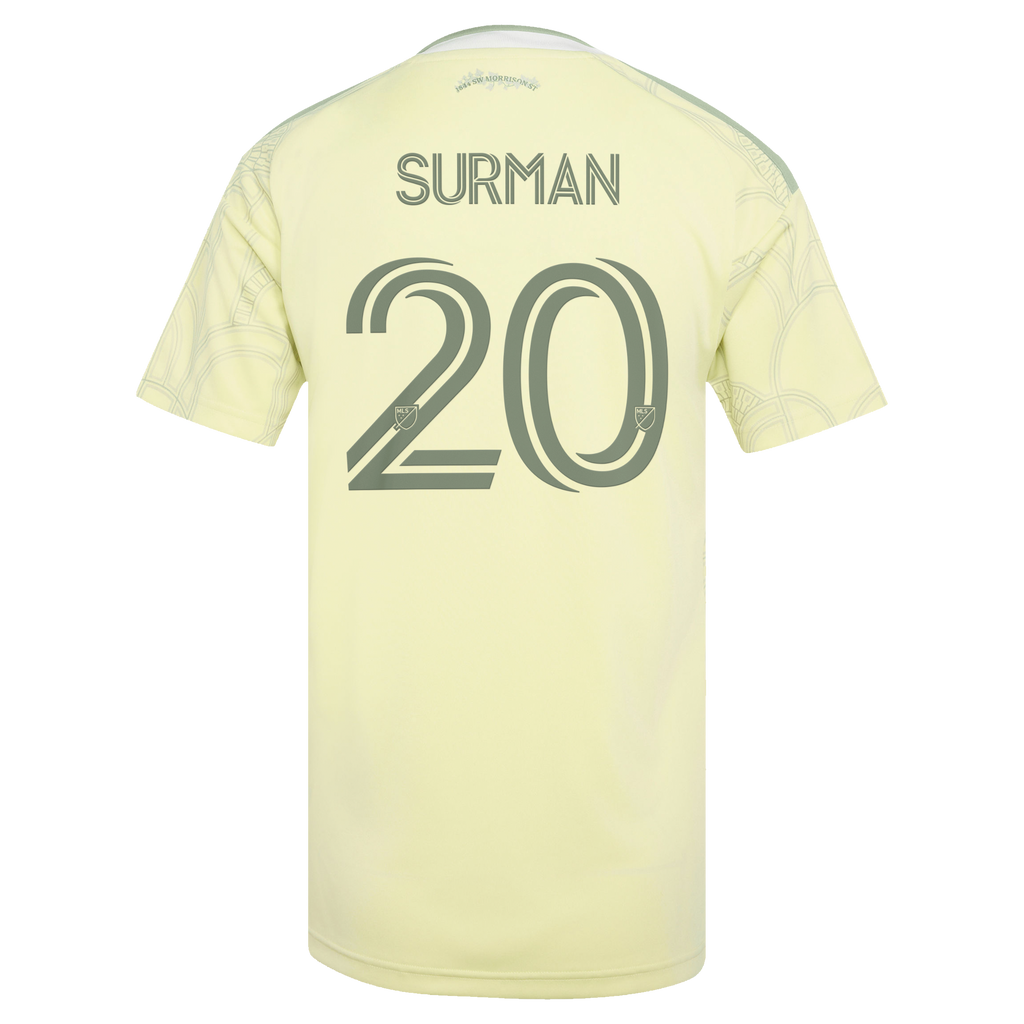Women's Portland Timbers Finn Surman Yellow 2026 Civic Stadium Kit Replica Jersey