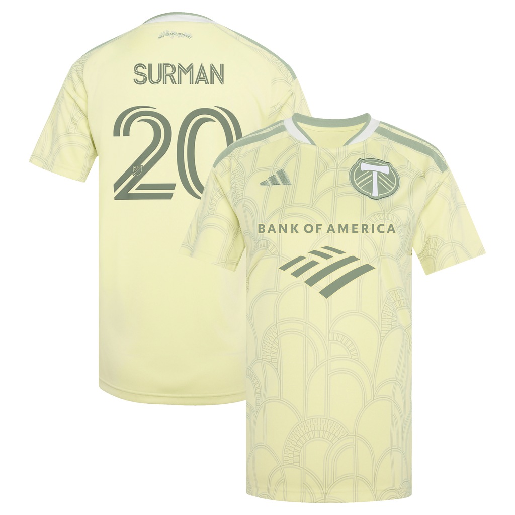 Women's Portland Timbers Finn Surman Yellow 2026 Civic Stadium Kit Replica Jersey