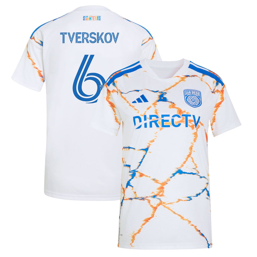 Women's San Diego FC Jeppe Tverskov White 2026 Celebration of Unprecedented Unity Kit Replica Jersey
