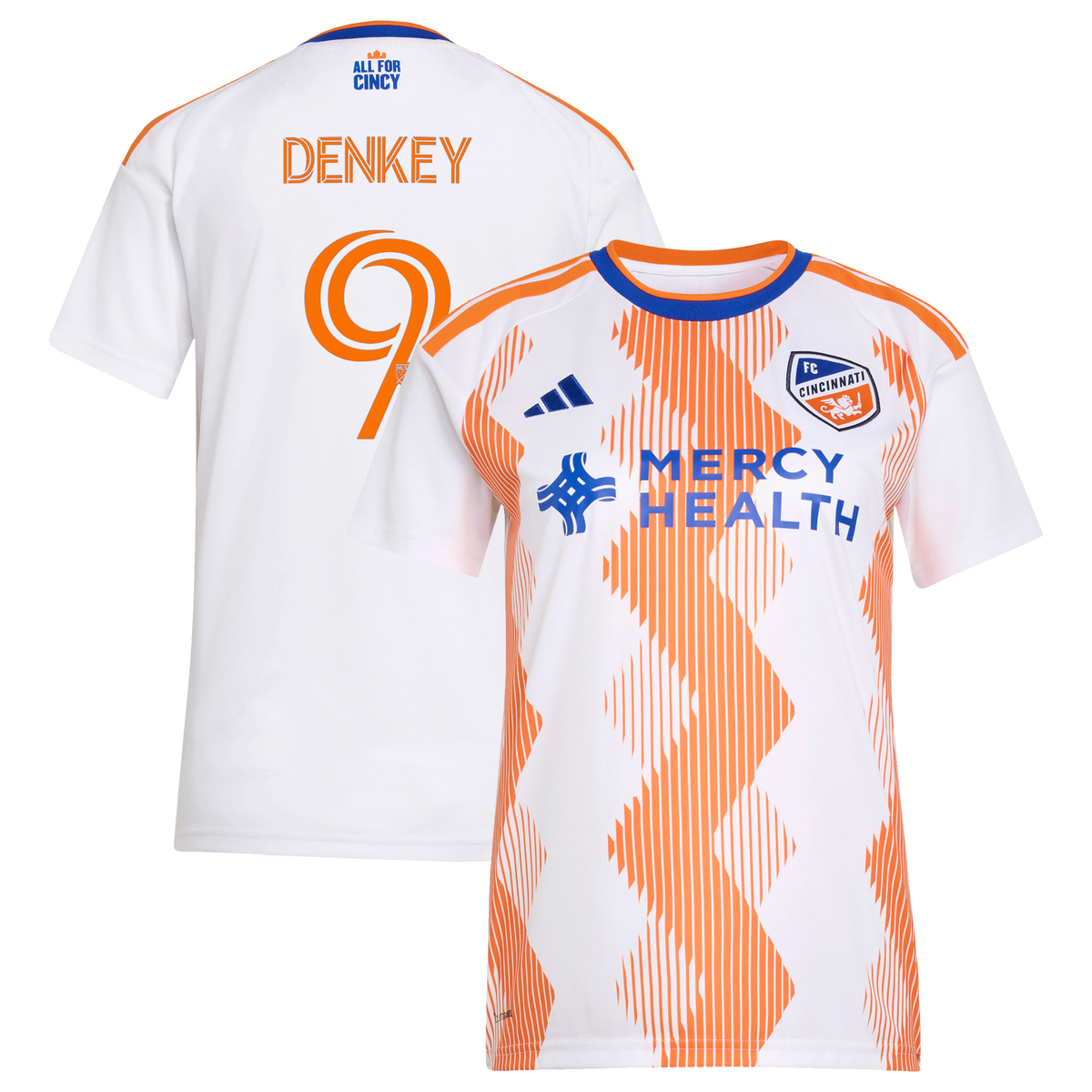 Women's FC Cincinnati Kévin Denkey White 2026 The Seven Hills Kit Replica Jersey