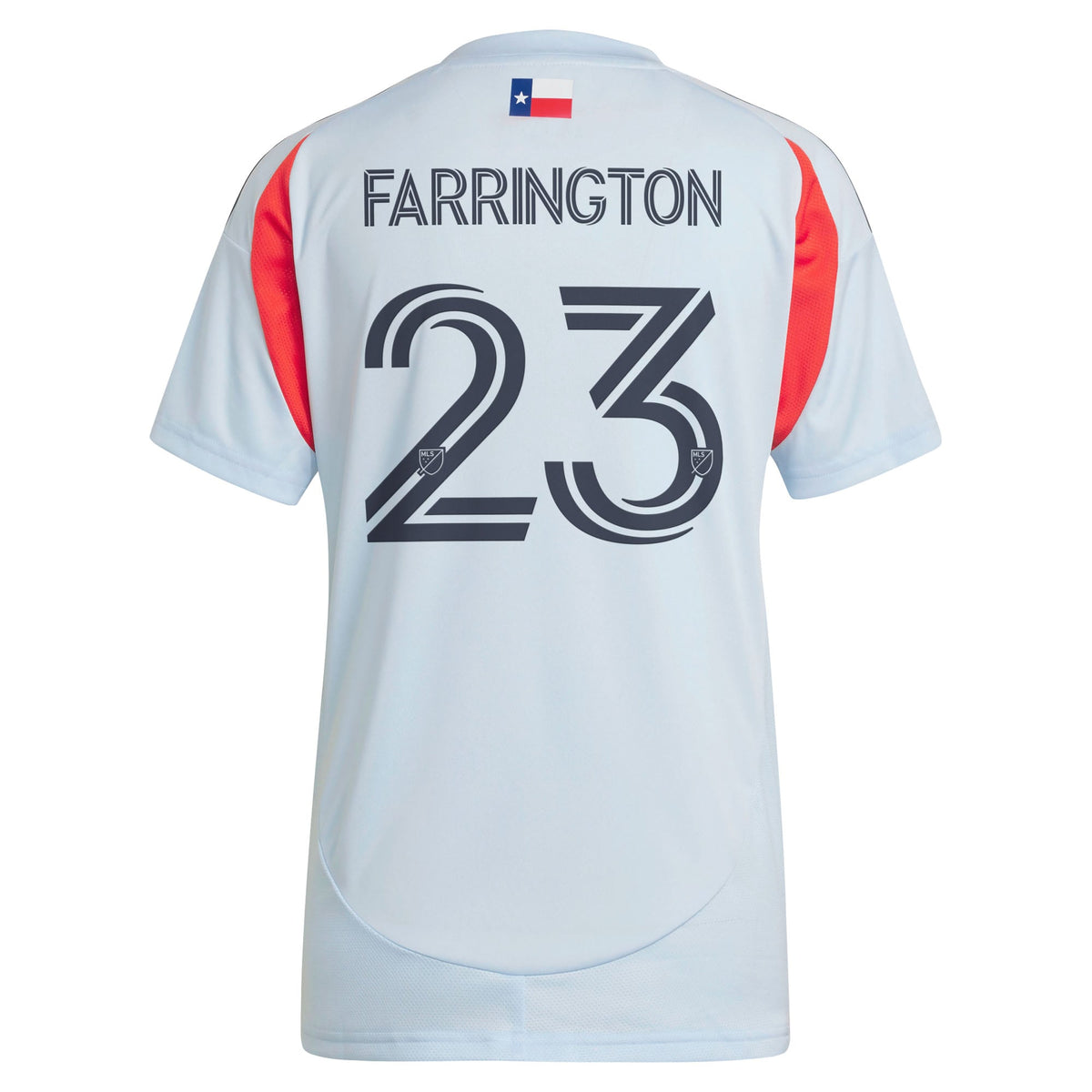 Women's FC Dallas Logan Farrington Light Blue 2025 The Inferno Kit Replica Player Jersey