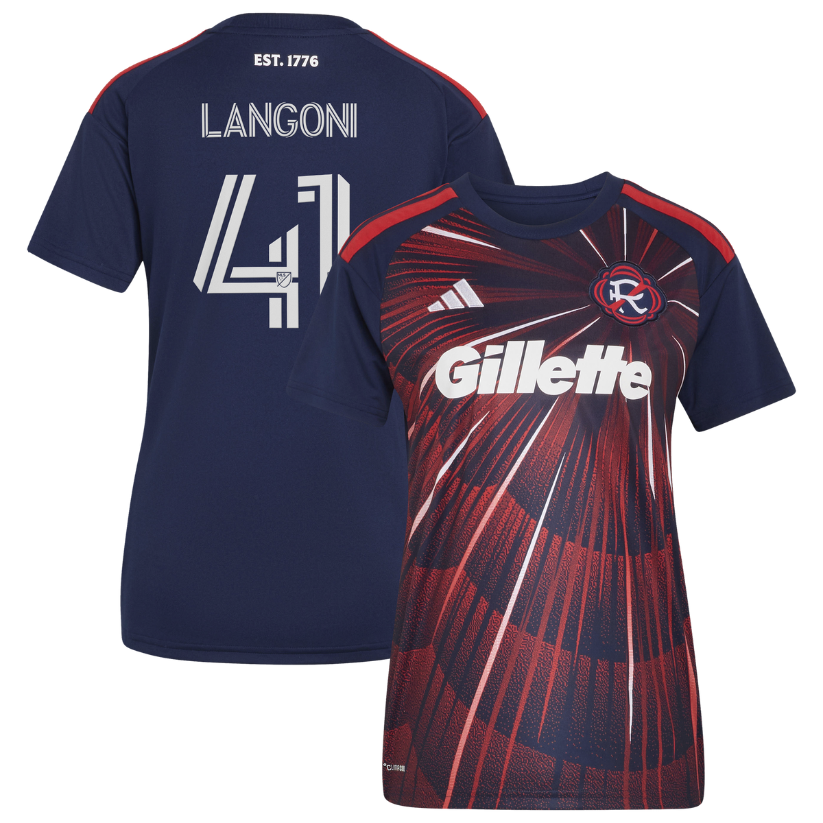Women's New England Revolution Luca Langoni Blue 2026 Independence Day Replica Jersey