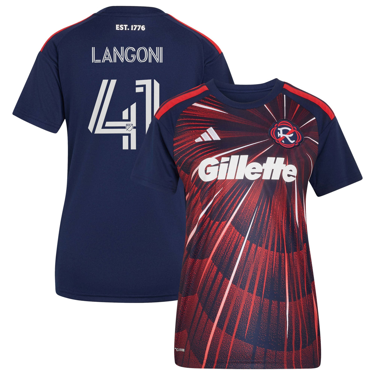 Women's New England Revolution Luca Langoni Blue 2026 Independence Day Replica Jersey