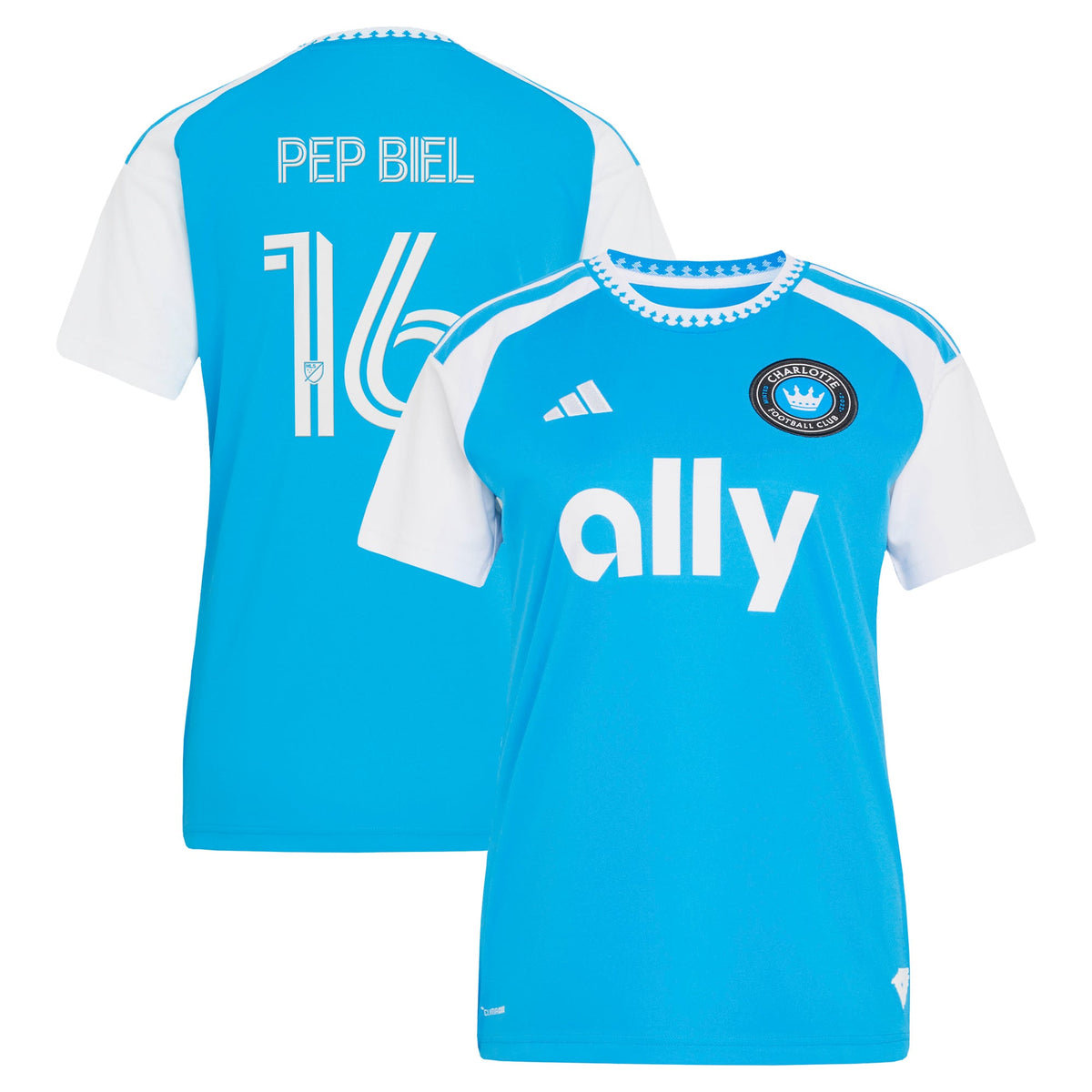 Women's Charlotte FC Pep Biel Blue 2026 Carolina Kit: Crowns Up Replica Jersey