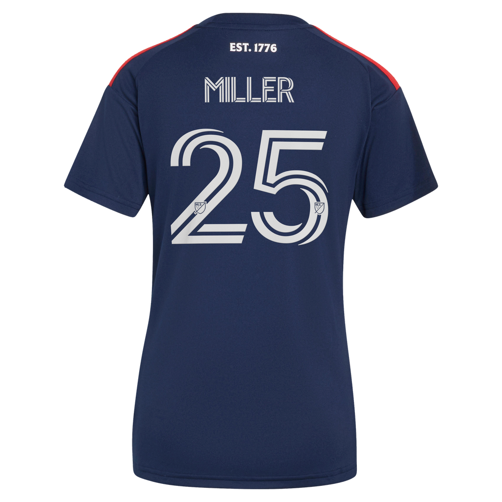Women's New England Revolution Peyton Miller Blue 2026 Independence Day Replica Jersey