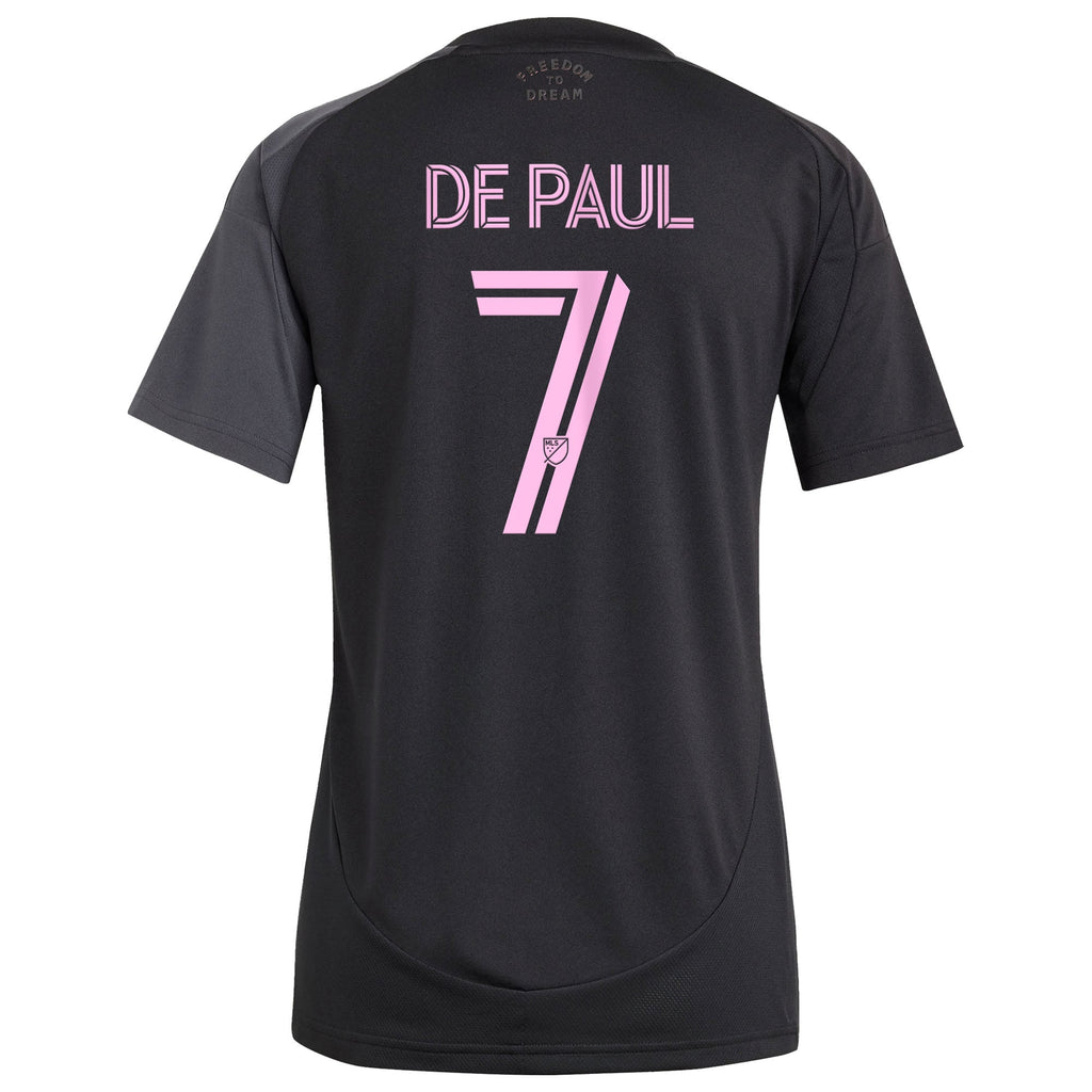 Women's Inter Miami CF Rodrigo De Paul Black 2025 The Fortitude Kit Replica Player Jersey