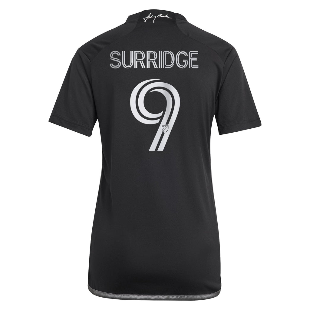 Women's Nashville SC Sam Surridge Black 2023 Man In Black Kit Replica Player Jersey