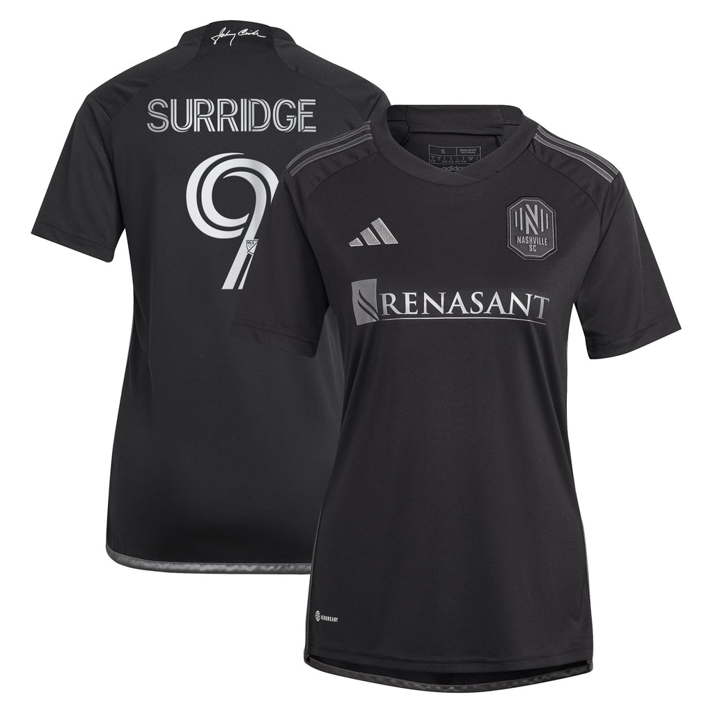 Women's Nashville SC Sam Surridge Black 2023 Man In Black Kit Replica Player Jersey