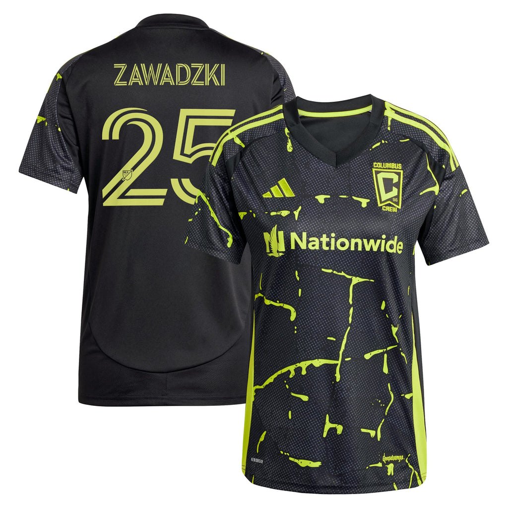 Women's Columbus Crew Sean Zawadzki Black 2025 The Goosebumps Kit Replica Player Jersey