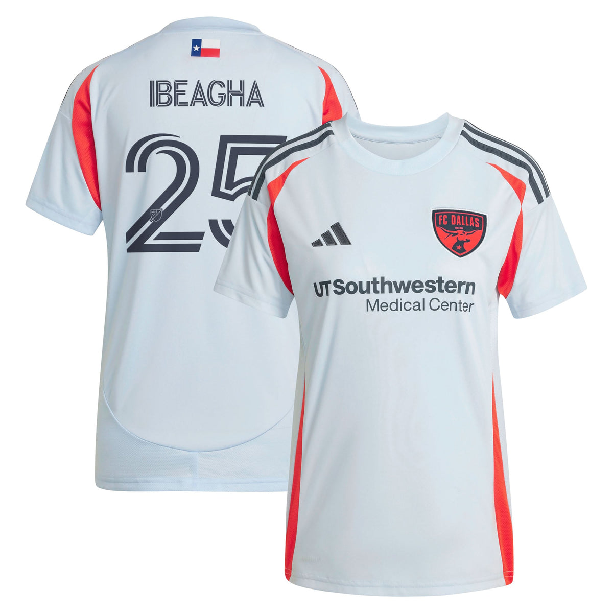 Women's FC Dallas Sebastien Ibeagha Light Blue 2025 The Inferno Kit Replica Player Jersey