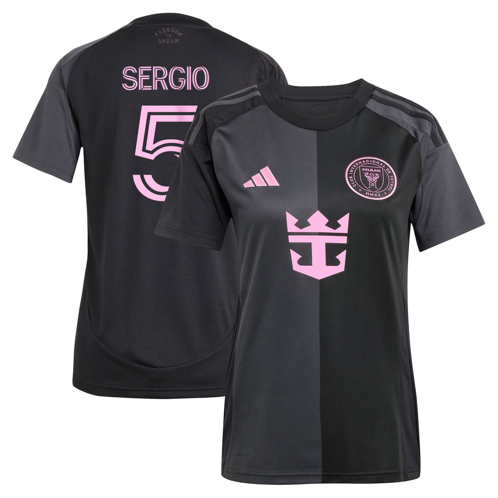 Women's Inter Miami CF Sergio Busquets Black 2025 The Fortitude Kit Replica Player Jersey