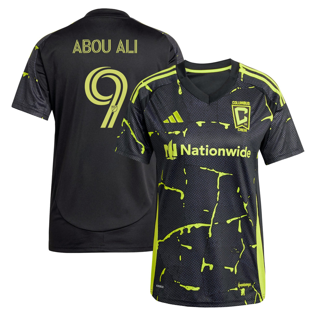 Women's Columbus Crew Wessam Abou Ali Black 2025 The Goosebumps Kit Replica Jersey