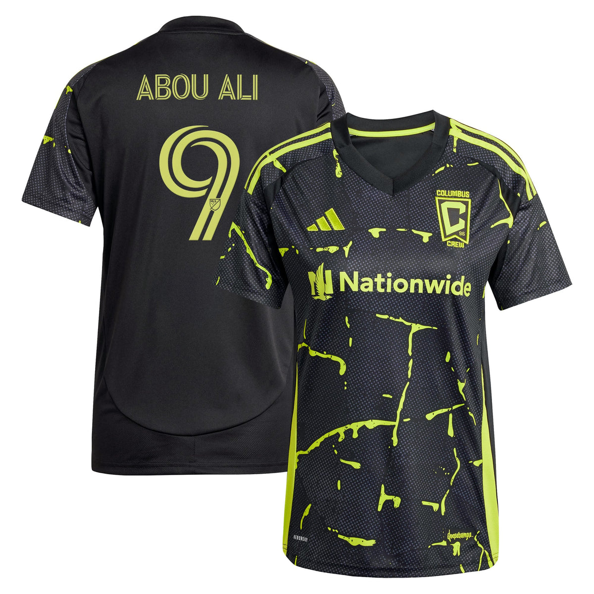 Women's Columbus Crew Wessam Abou Ali Black 2025 The Goosebumps Kit Replica Jersey