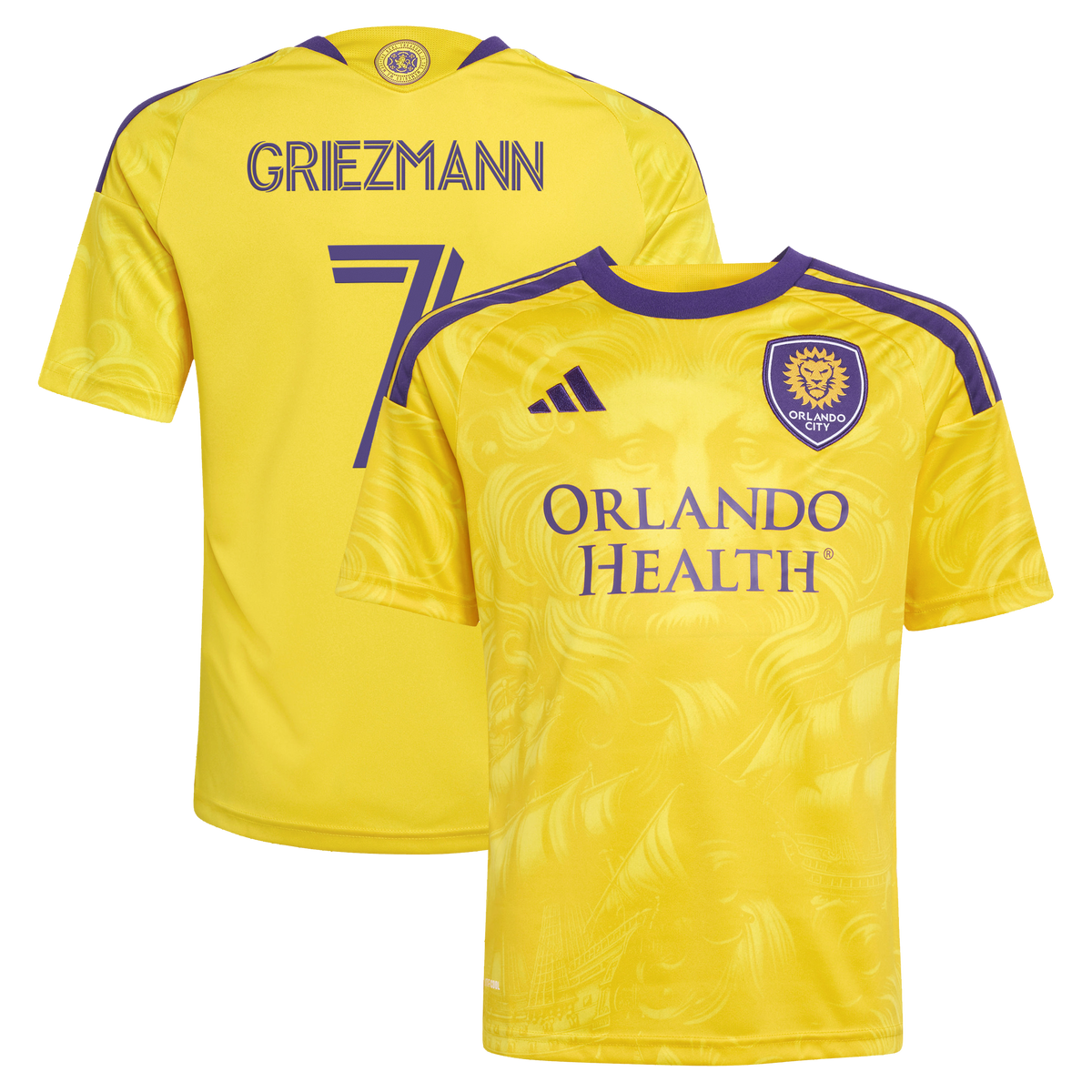 Youth Orlando City SC Antoine Griezmann Yellow 2026 Sunken Treasure Kit Replica Jersey