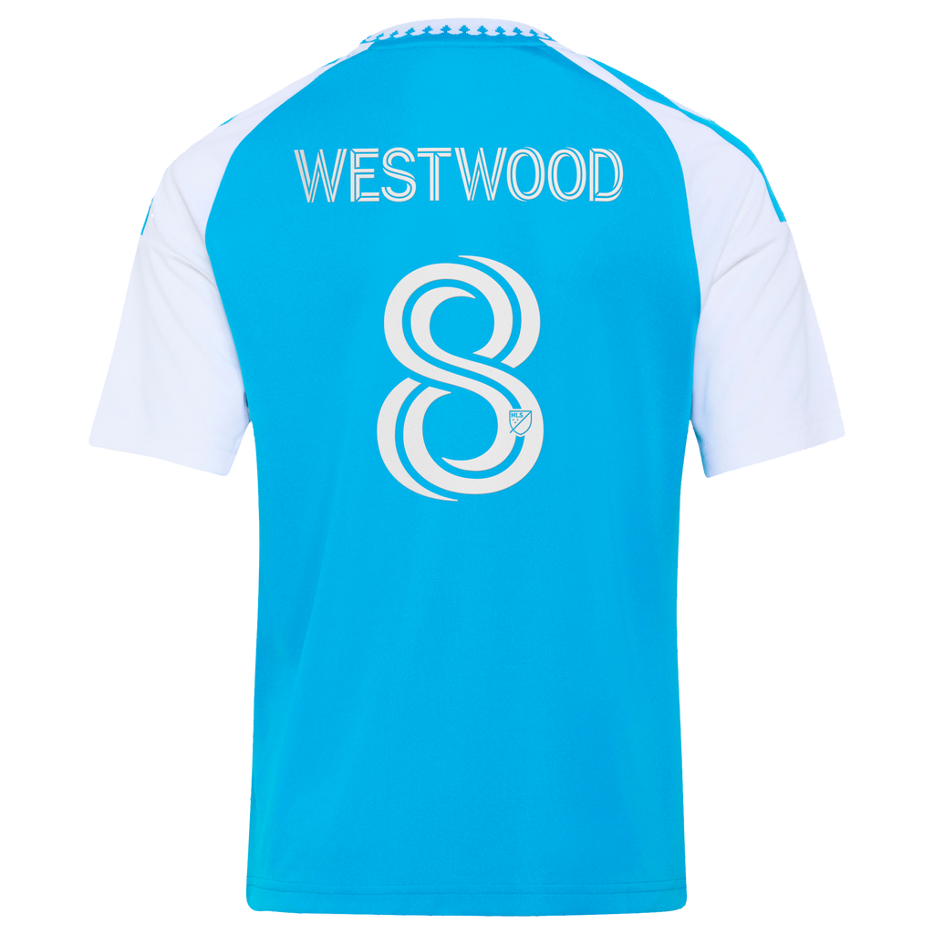 Youth Charlotte FC Ashley Westwood Blue 2026 Carolina Kit: Crowns Up Replica Jersey