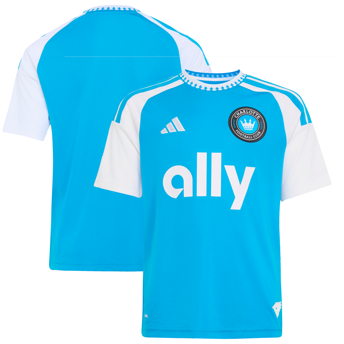 Youth Charlotte FC Blue 2026 Carolina Kit: Crowns Up Replica Jersey
