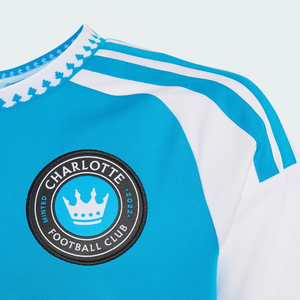Youth Charlotte FC Blue 2026 Carolina Kit: Crowns Up Replica Jersey