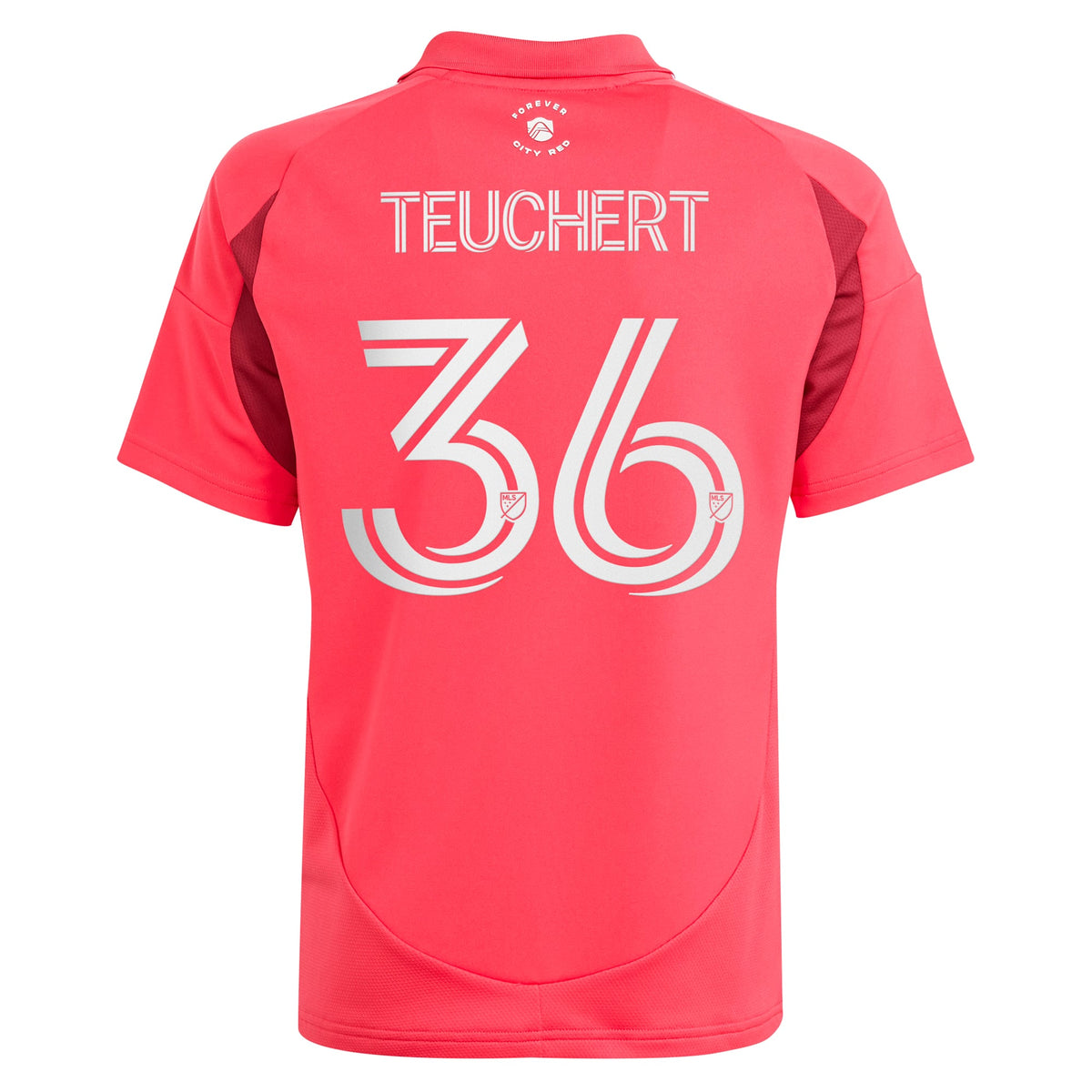 Youth St. Louis City SC Cedric Teuchert Pink 2025 Forever CITY Red Replica Player Jersey