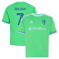Youth Seattle Sounders FC Cristian Roldan Rave Green The Evergreen State Kit Replica Jersey
