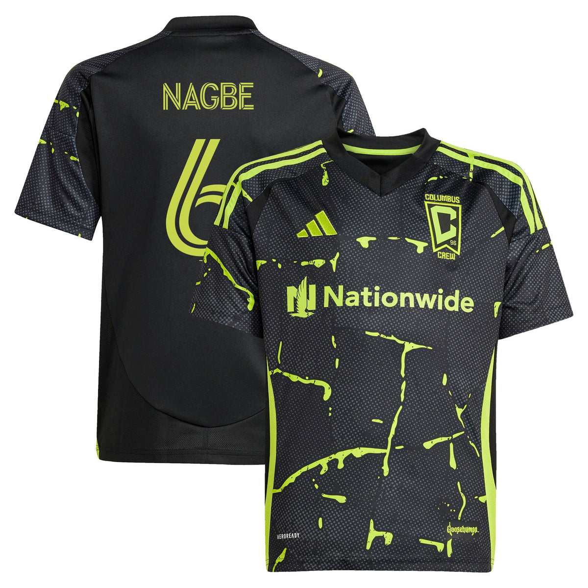 Youth Columbus Crew Darlington Nagbe Black 2025 The Goosebumps Kit Replica Player Jersey