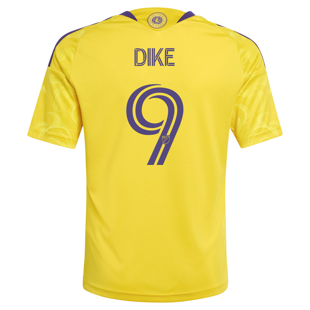 Youth Orlando City SC Daryl Dike Yellow 2026 Sunken Treasure Kit Secondary Replica Jersey