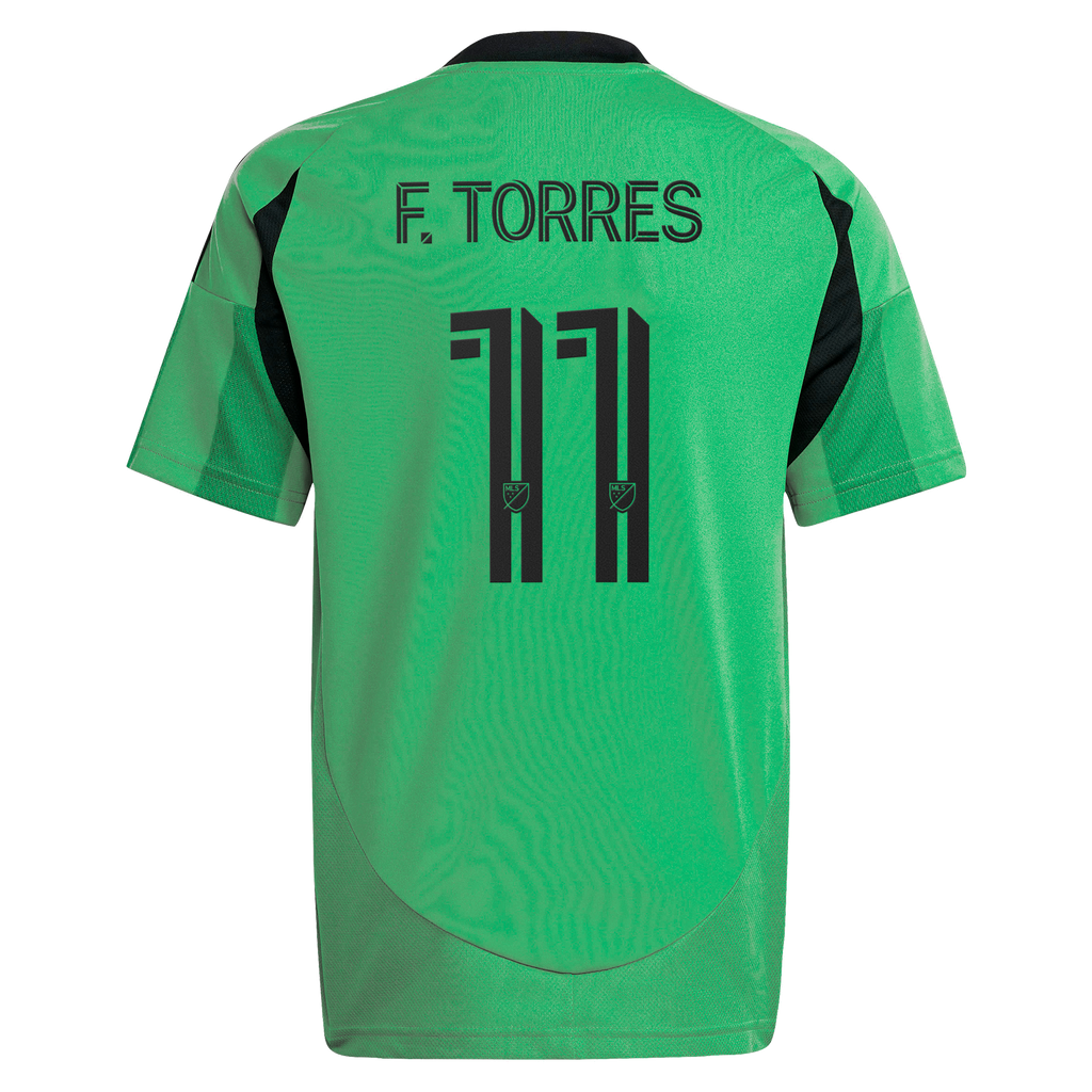 Youth Austin FC Facundo Torres Green 2025 The Heartbeat Kit Replica Jersey