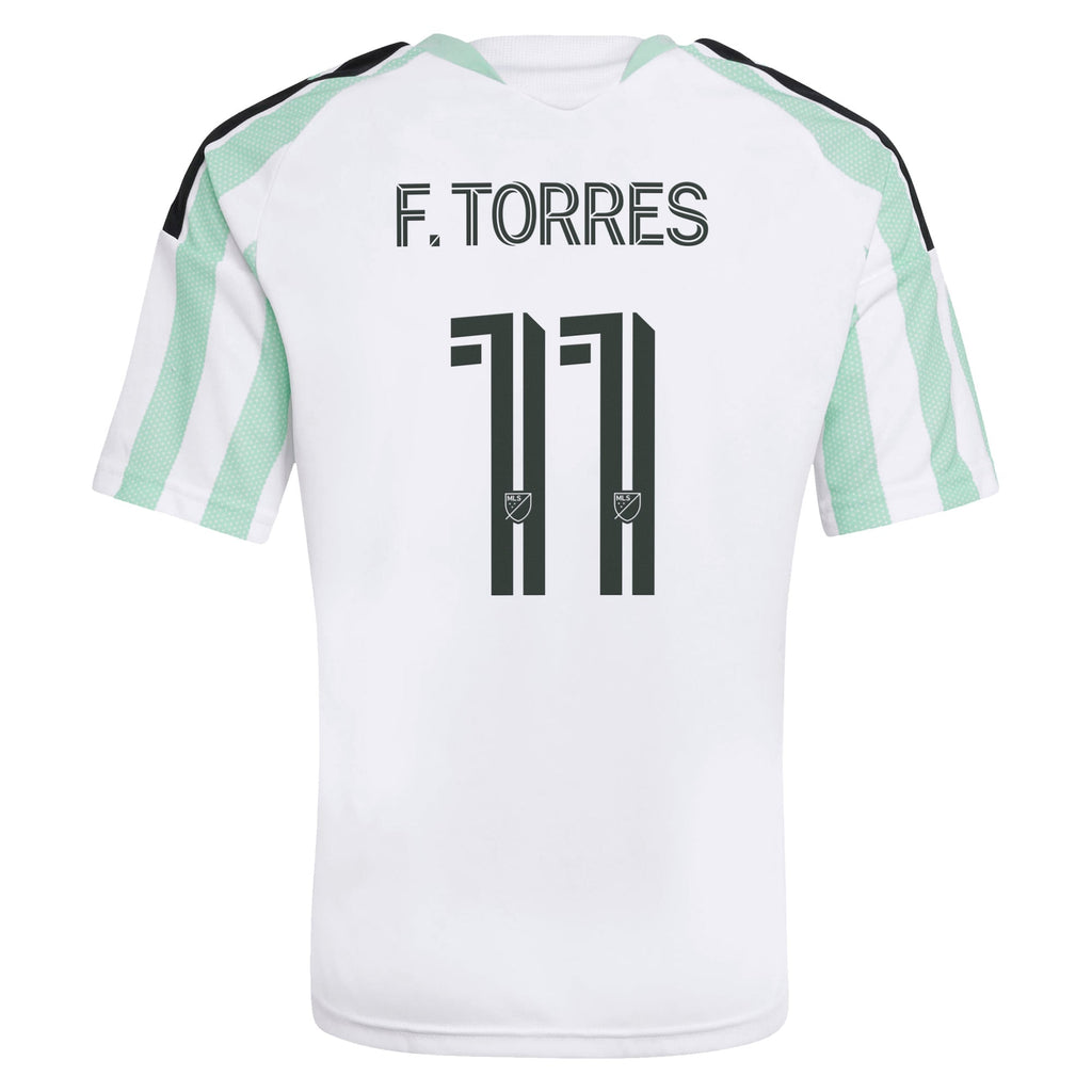 Youth Austin FC Facundo Torres White 2026 The Rooted Kit Replica Jersey