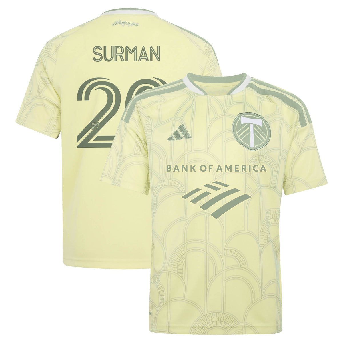 Youth Portland Timbers Finn Surman Yellow 2026 Civic Stadium Kit Replica Jersey