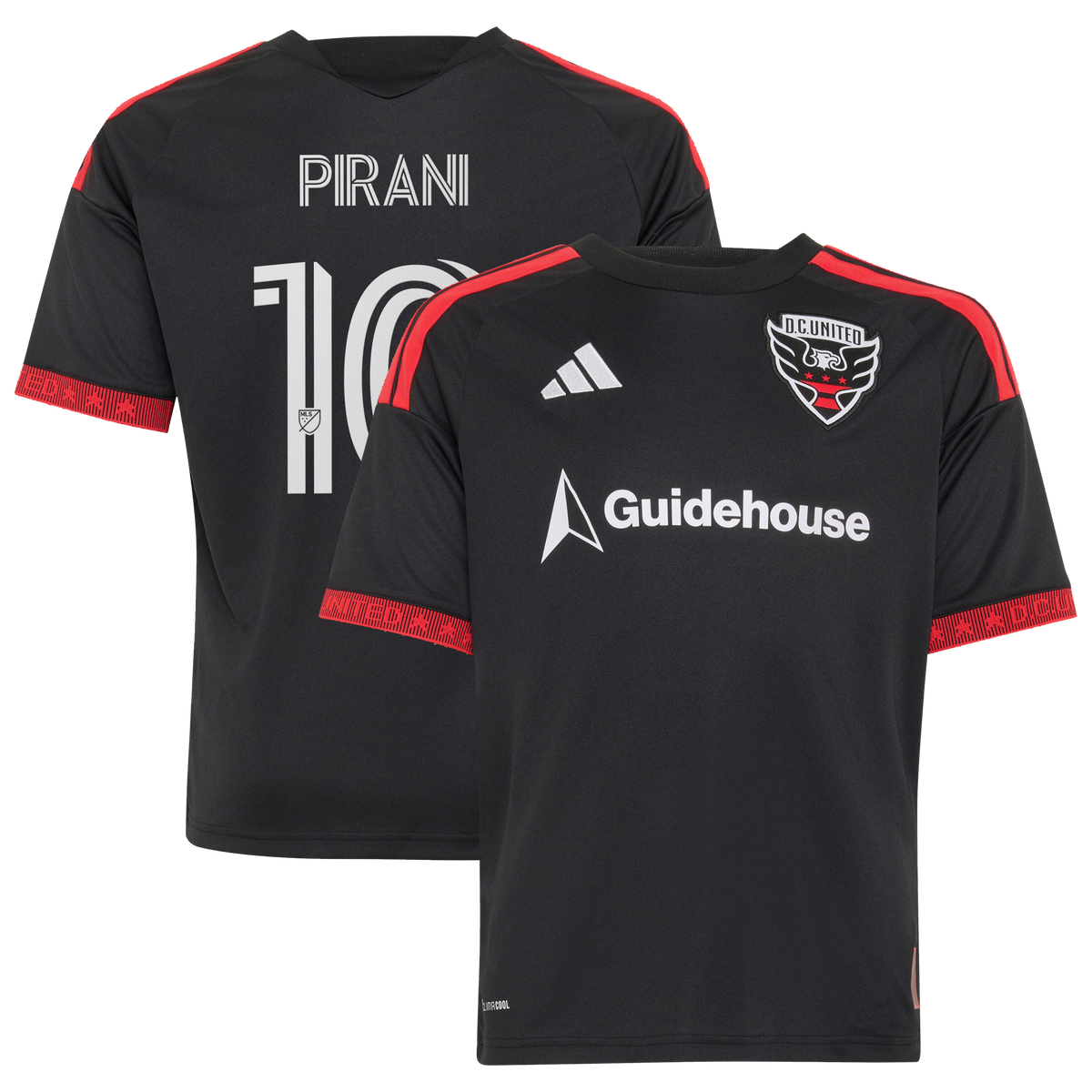 Youth D.C. United Gabriel Pirani Black 2026 Black-and-Red Kit Replica Jersey