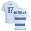 Youth Sporting Kansas City Jake Davis Light Blue 2025 One KC Replica Player Jersey