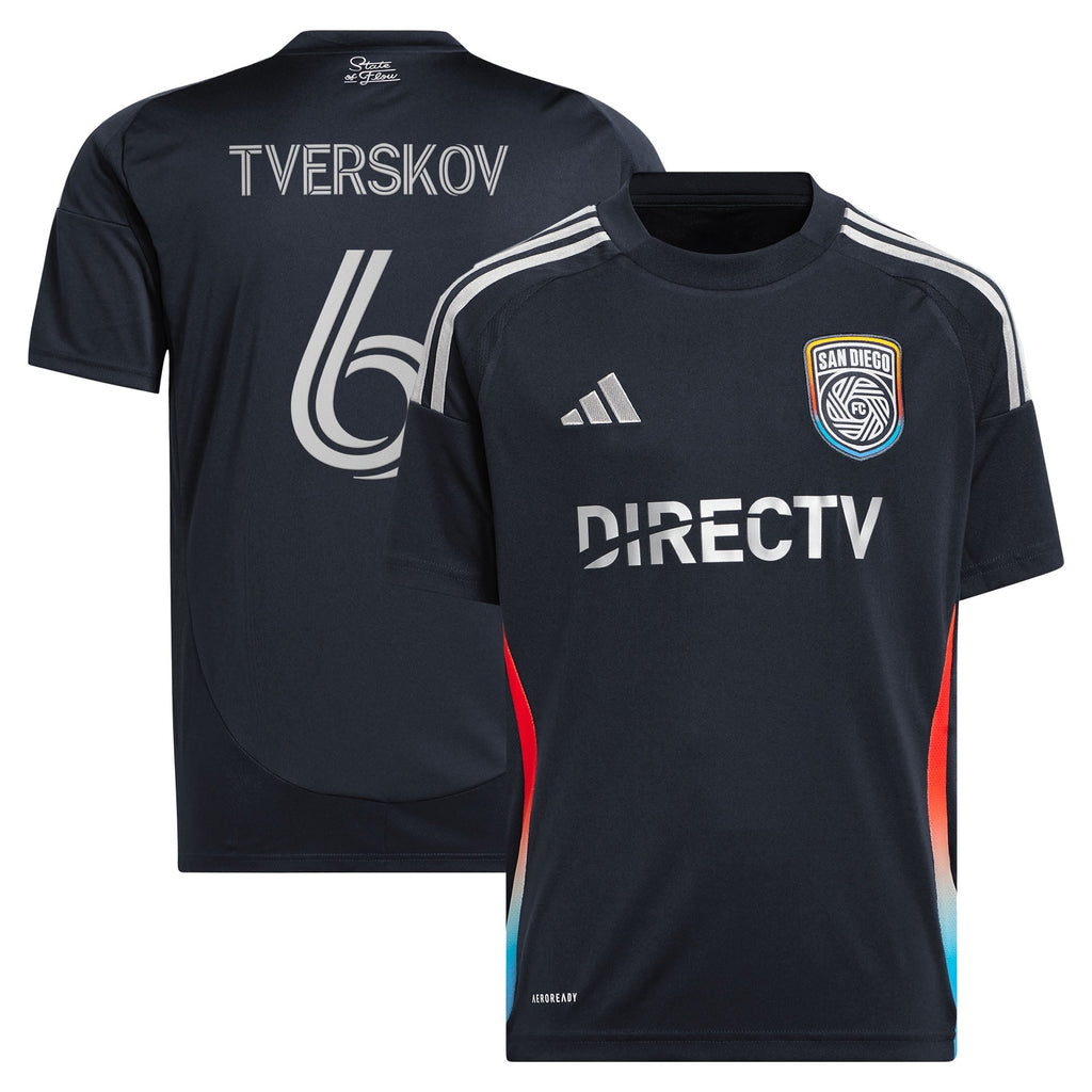 Youth San Diego FC Jeppe Tverskov Navy 2025 State of Flow Replica Jersey