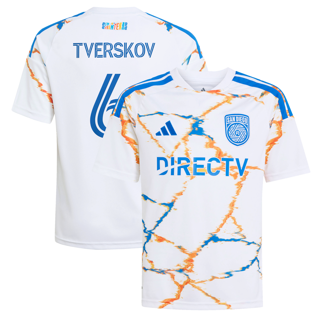 Youth San Diego FC Jeppe Tverskov White 2026 Unprecedented Unity Kit Replica Jersey