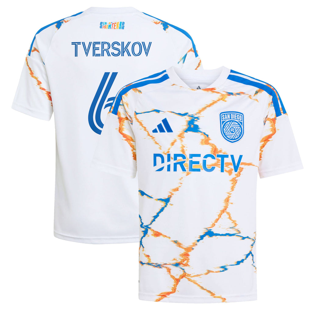 Youth San Diego FC Jeppe Tverskov White 2026 Unprecedented Unity Kit Replica Jersey