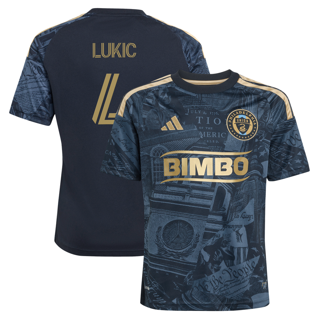 Youth Philadelphia Union Jovan Lukić Navy 2026 1776 Kit Replica Jersey