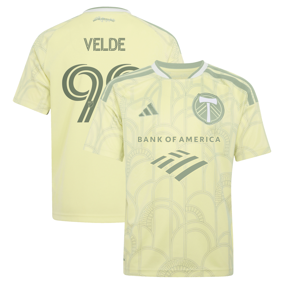Youth Portland Timbers Kristoffer Velde Yellow 2026 Civic Stadium Kit Replica Jersey
