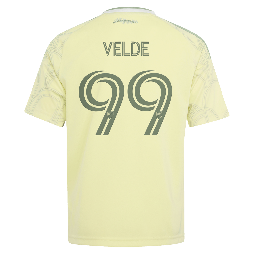 Youth Portland Timbers Kristoffer Velde Yellow 2026 Civic Stadium Kit Replica Jersey